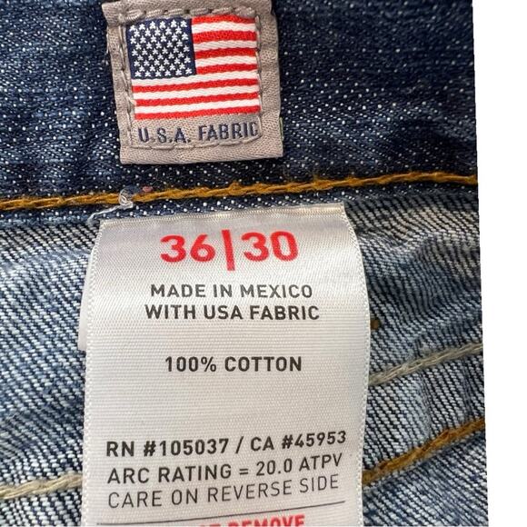 Ariat Mens FR M3 Loose Jeans Cat 2 Flame Resistant Distress 36x30 - Picture 7 of 14